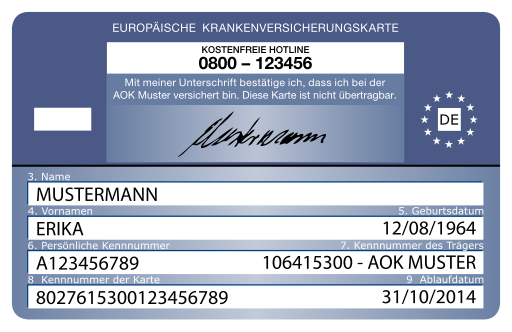 Muster Krankenkassenkarte