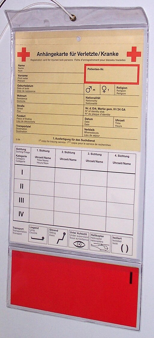 Verletztenanhängekarte