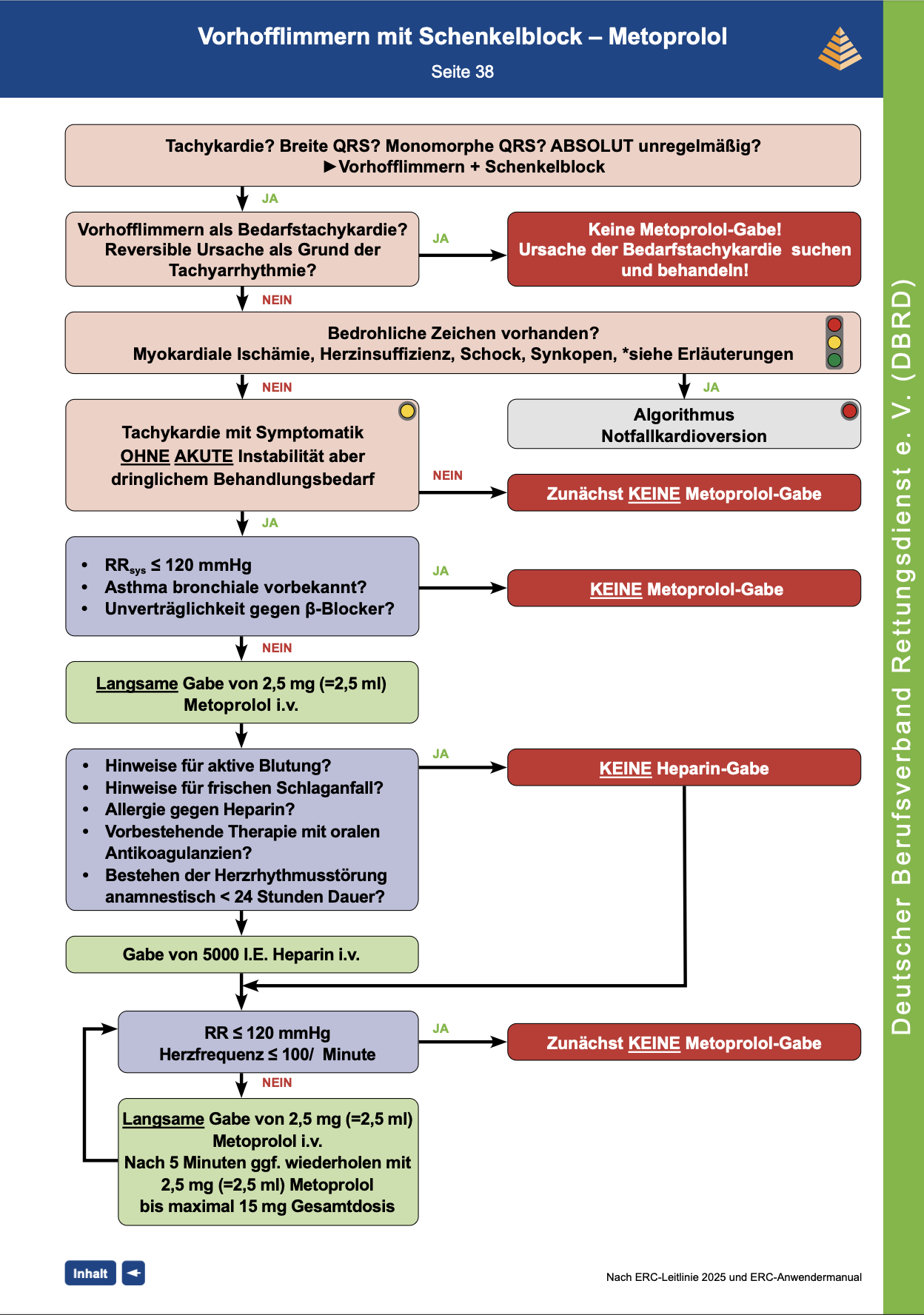 DBRD Algorithmus: Vorhofflimmern mit Schenkelblock - Metoprolol