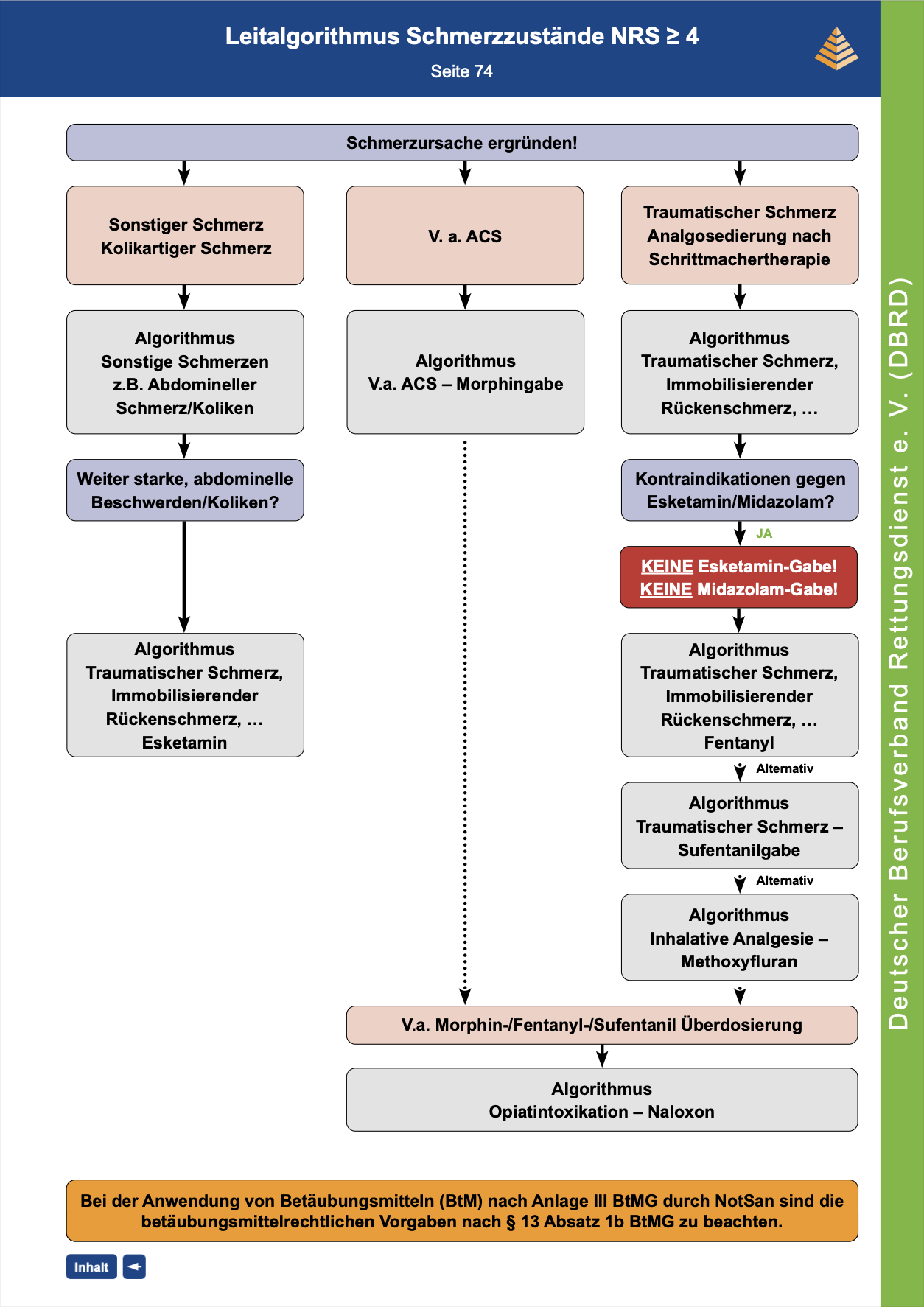 Leitalgorithmus: Schmerzzustände NRS ≤4