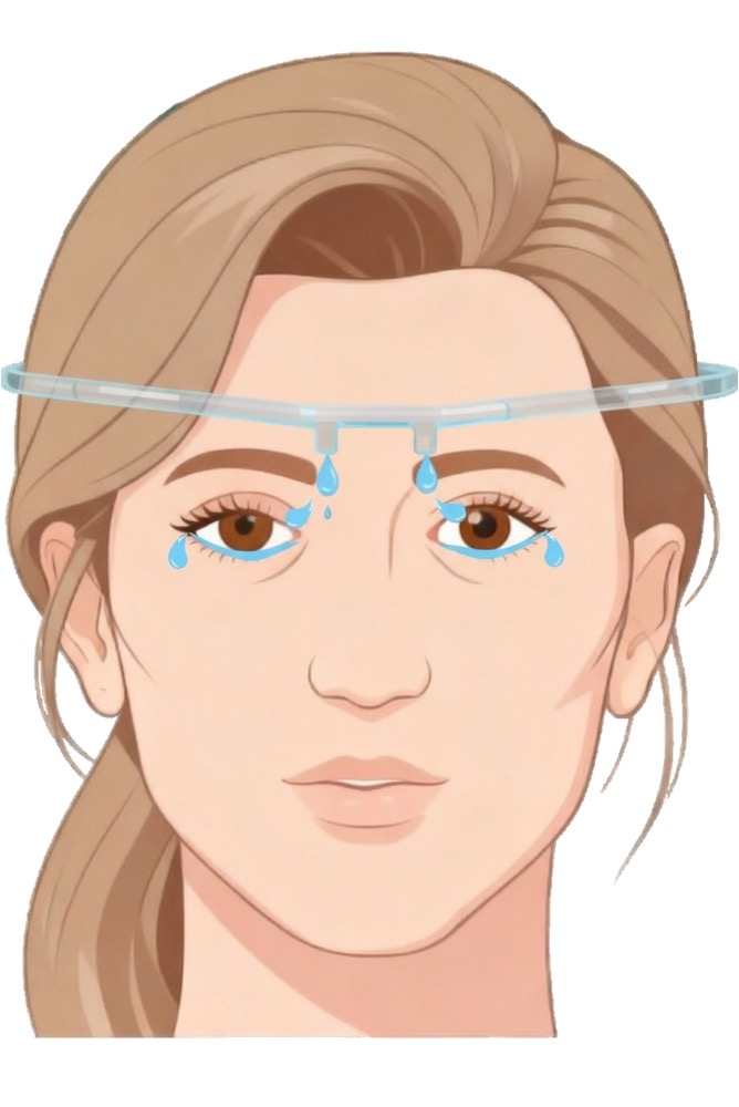 Improvisierte Augenspülung mit O₂-Nasenbrille