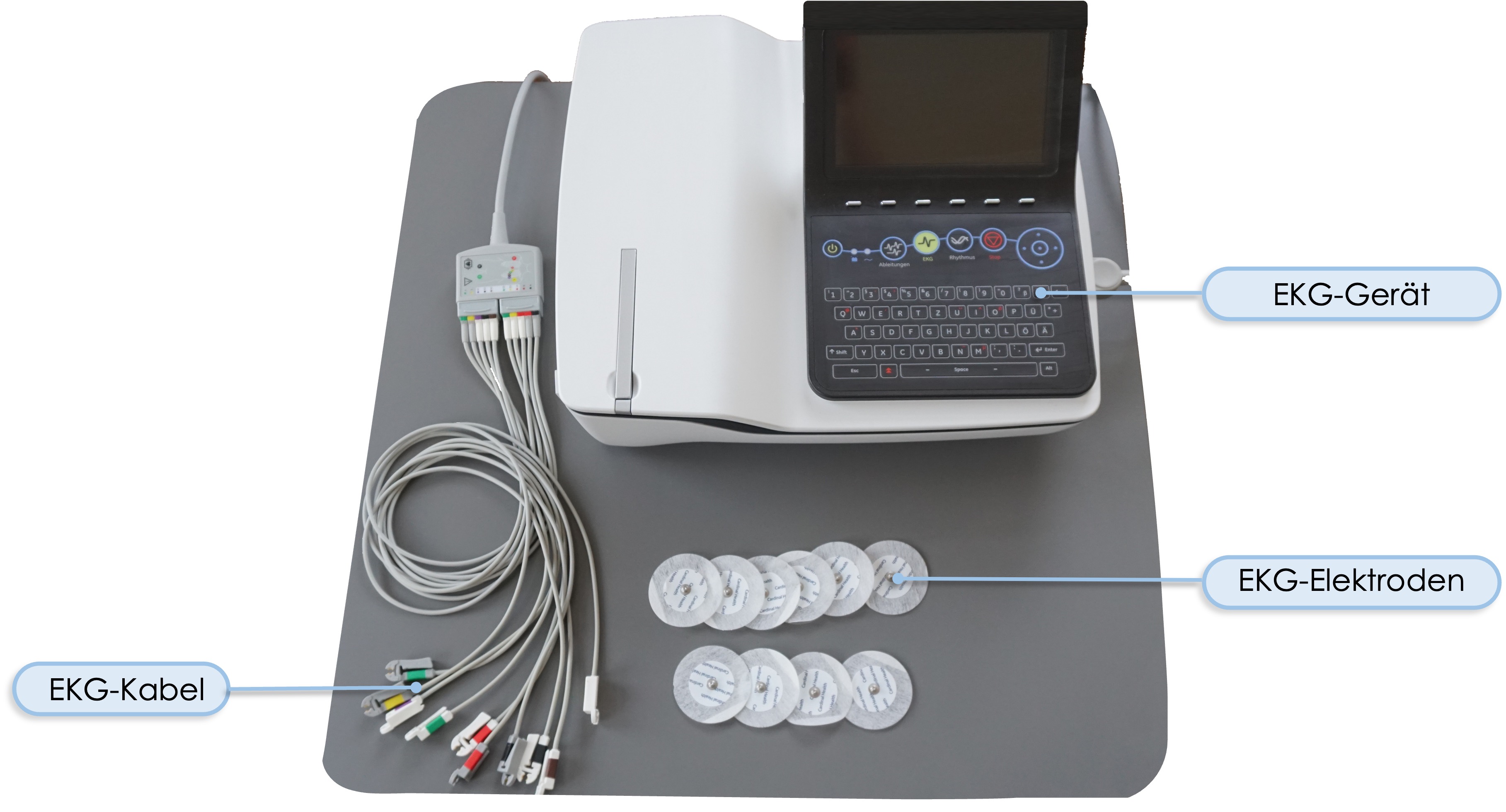 Material für die Anlage eines 12-Kanal-EKGs