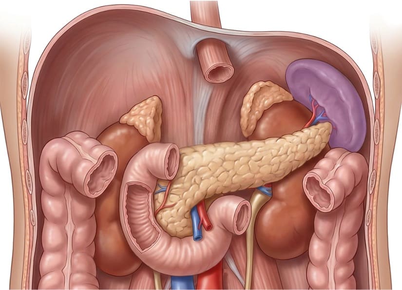 Milz (Lien) im linken Oberbauch – topographische Beziehungen