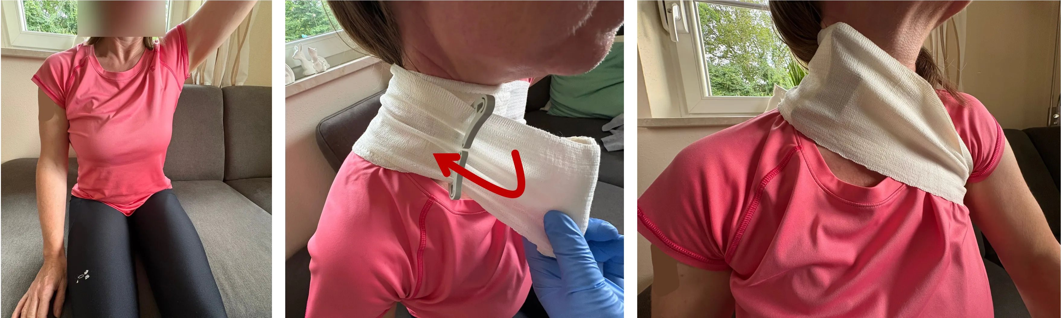 Kompressionsverband am Hals