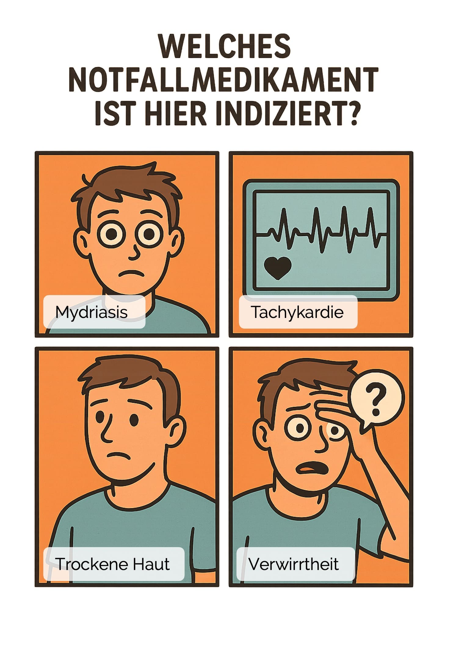 Welches Notfallmedikament ist hier indiziert?