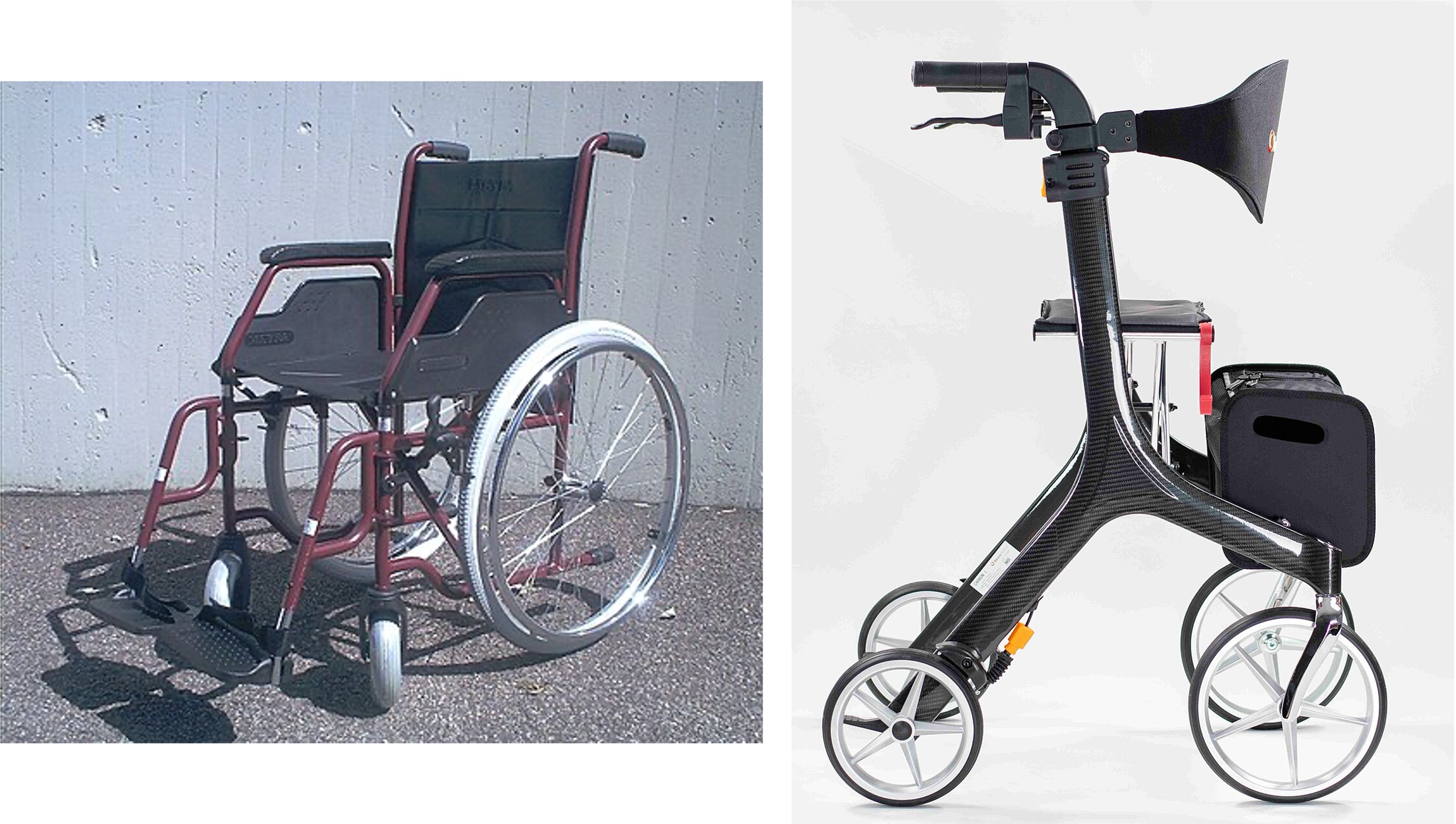 Rollstuhl und Rollator
