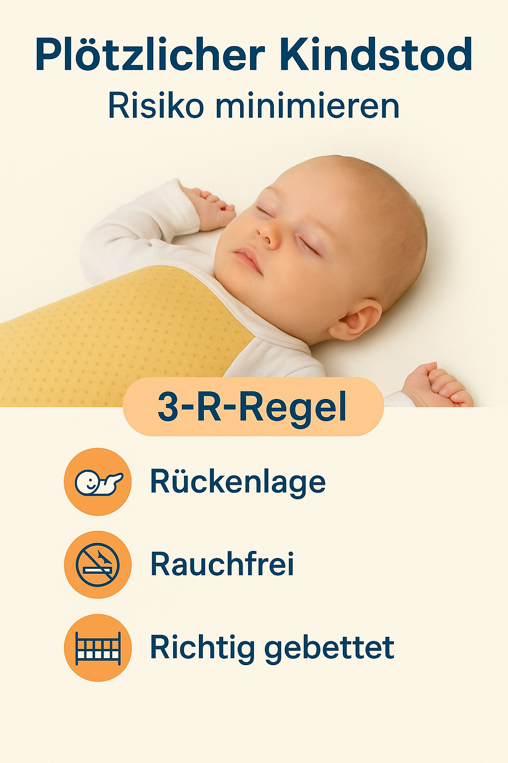 Plötzlicher Kindstod: 3-R-Regel zur Risikominimierung